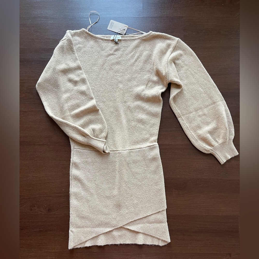 NWT Beige Crewneck Knit Dress